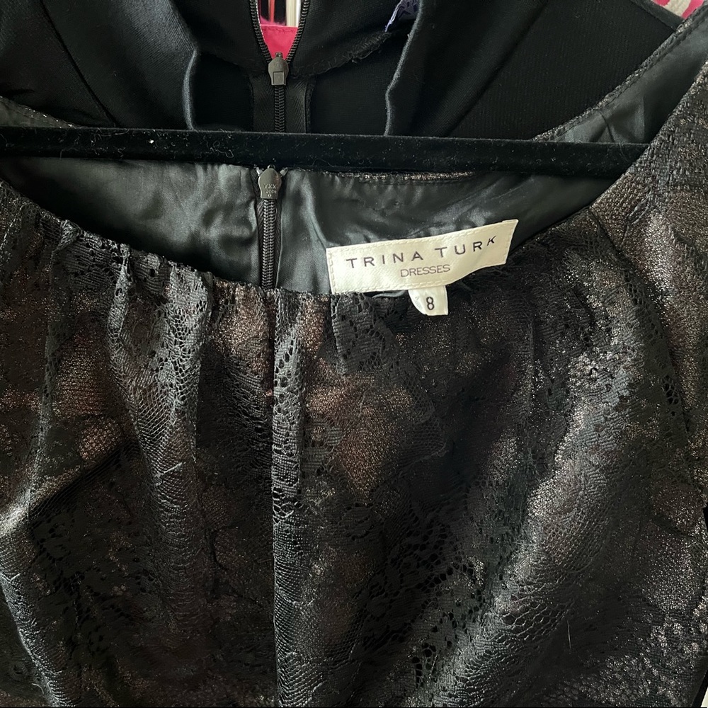 Trina Turk black lace cocktail party dress